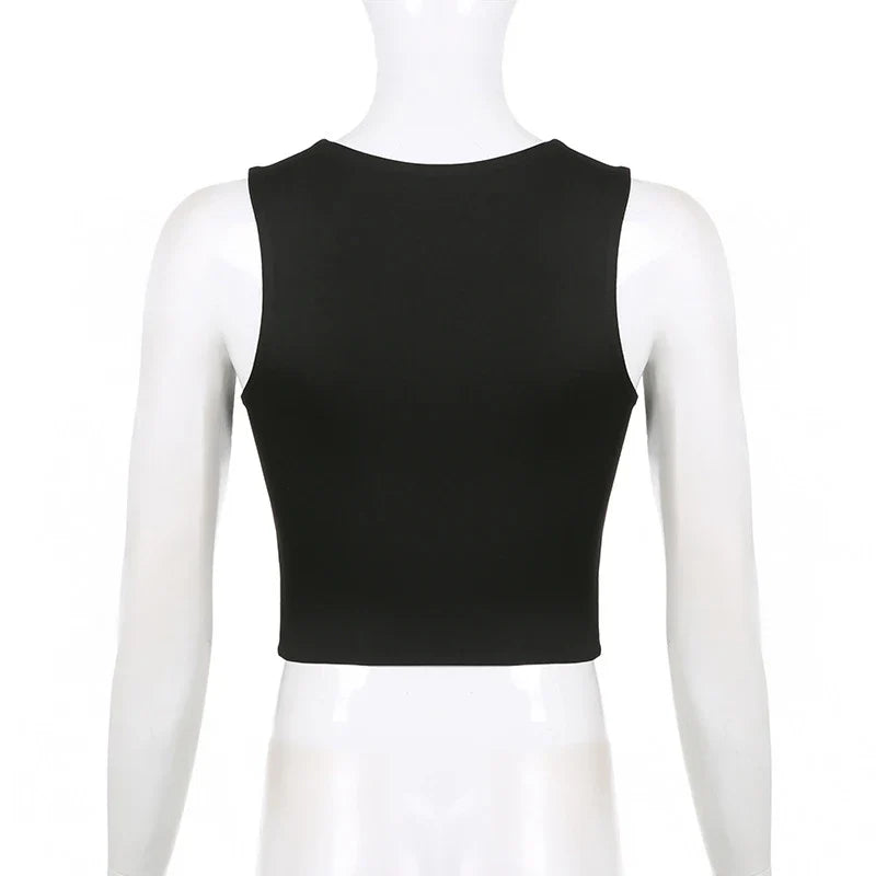 Women's Square Neck Sleeveless Crop Tank Top
