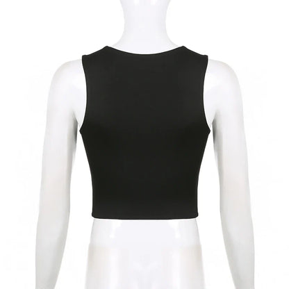 Women's Square Neck Sleeveless Crop Tank Top