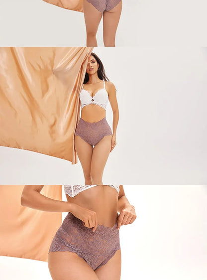 Sexy High-Rise Lace Briefs