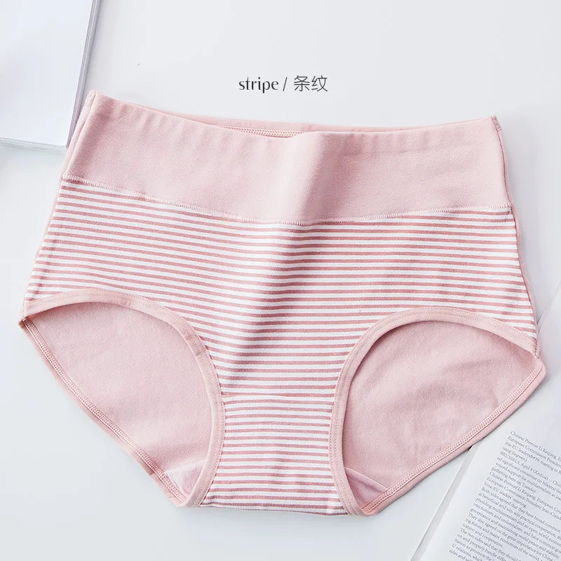 Ultimate Comfort: 4Pcs High-Waist Cotton Panties