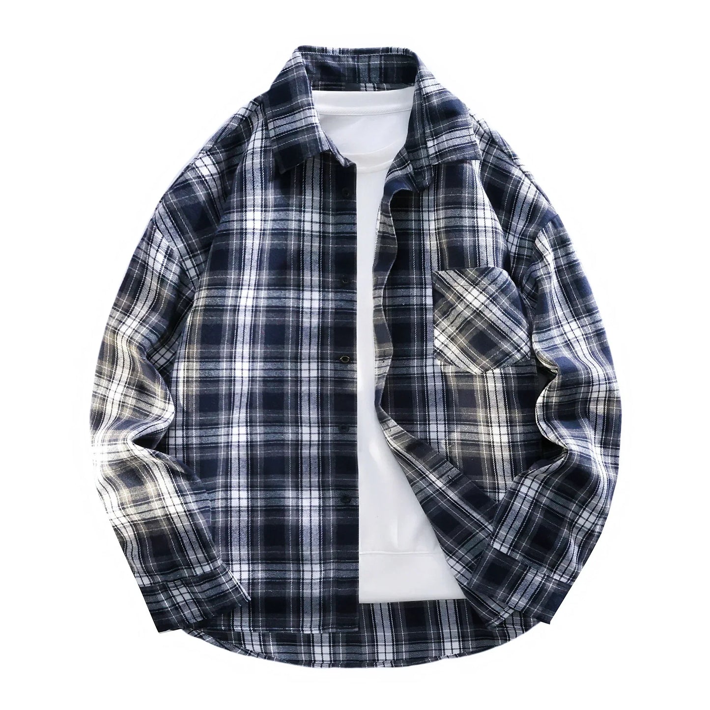 Spring Plaid Casual Shirt