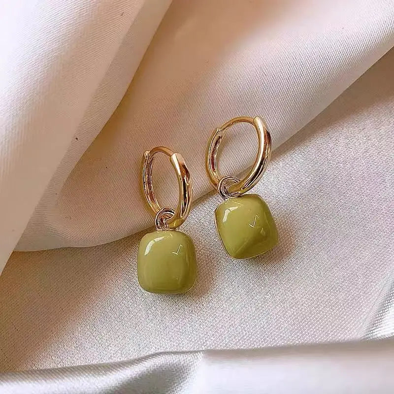Elegant Enamel Dangle Earrings