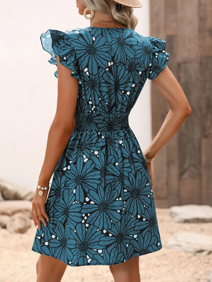 Women's V-Neck Petal Dress
