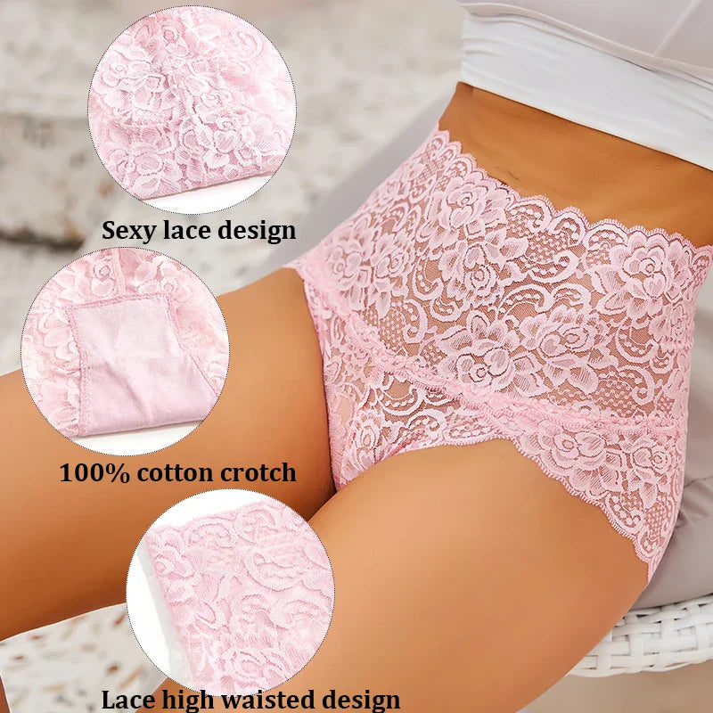 Sexy High-Rise Lace Briefs