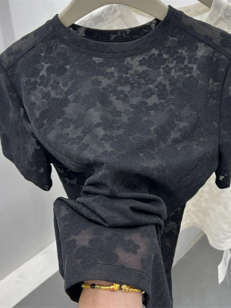 Stylish Harajuku Lace Tee