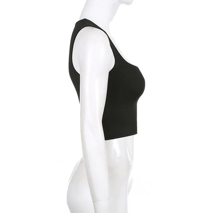 Women's Square Neck Sleeveless Crop Tank Top