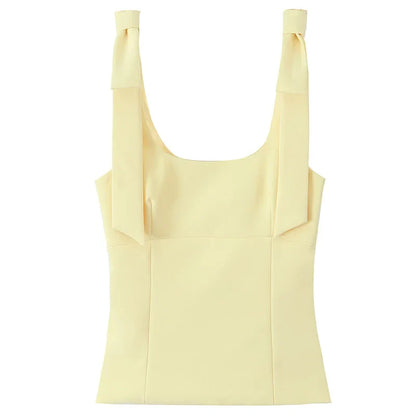 Butterfly Bow Crop Top Women Sleeveless Camis