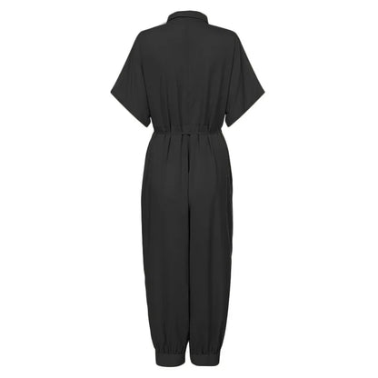 High Waist Short Sleeve Jumpsuit – Summer One Piece