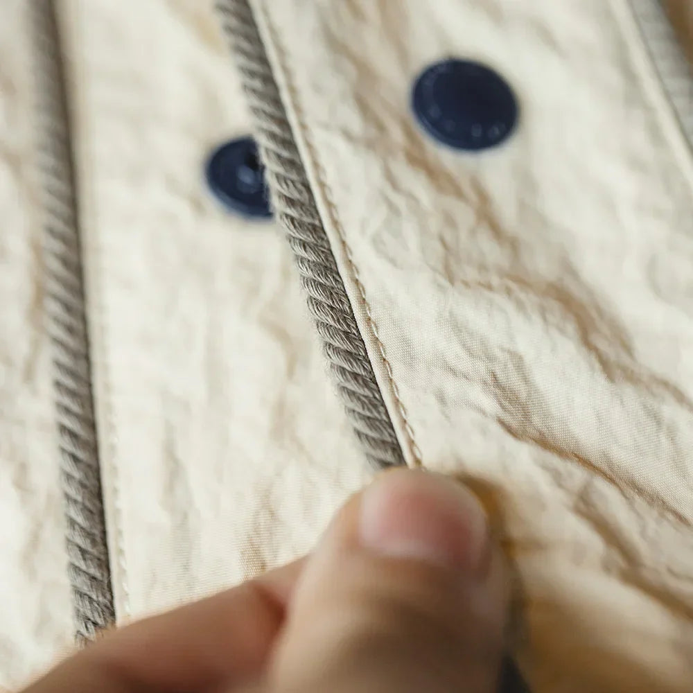 Wrinkled Baseball Cardigan Shirt
