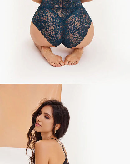 Sexy High-Rise Lace Briefs
