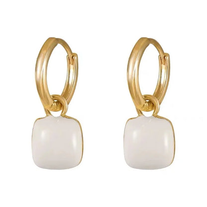 Elegant Enamel Dangle Earrings