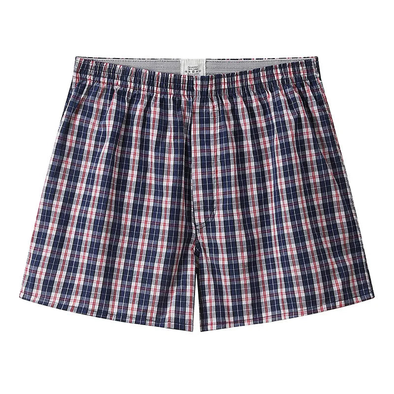 Plaid Elastic Waist Boxer