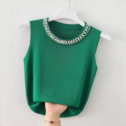 Korea Knitted Vests Women Top