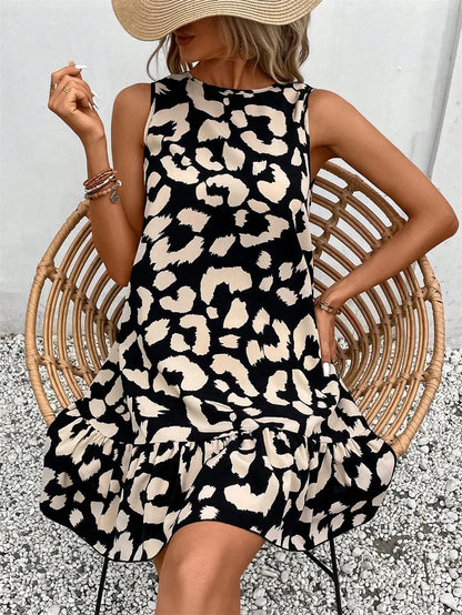 Women Leopard Print Summer Dress