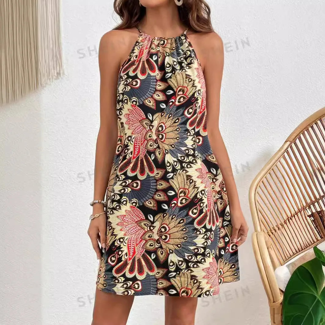 Bohemian Summer Halter Dress