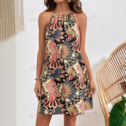 Bohemian Summer Halter Dress