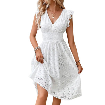 White V-Neck Sundress