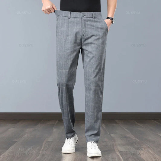 Lightweight Plaid Dress Pants
