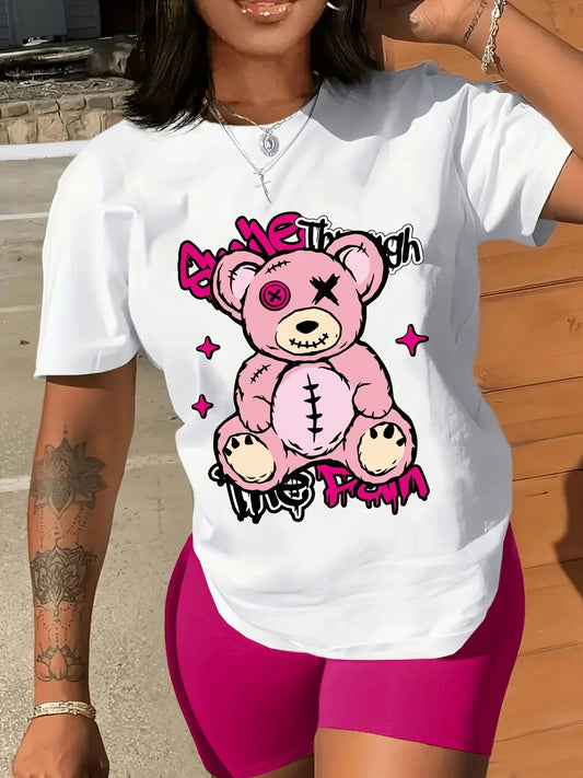 Bear Print Crew Tee