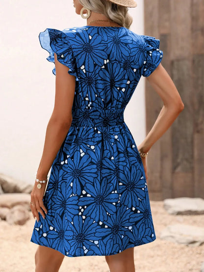 Women's V-Neck Petal Dress