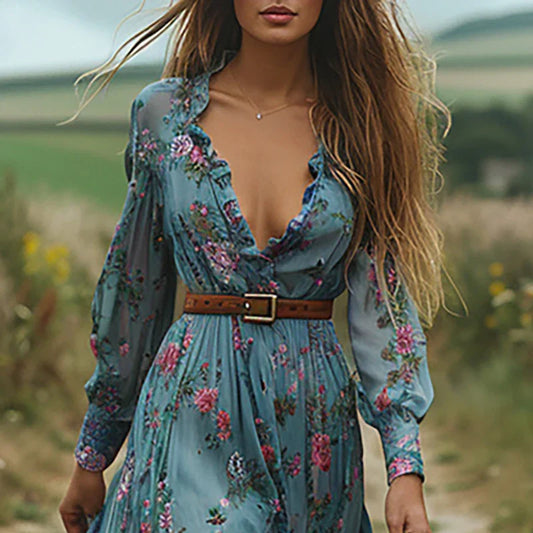 Long Sleeve Ethnic Dress