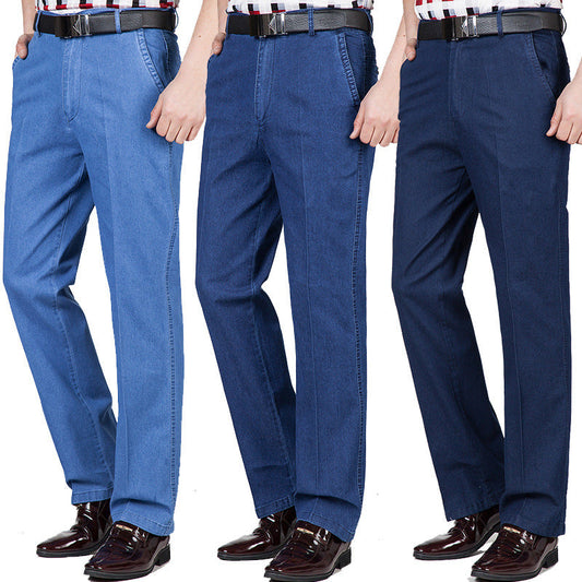 Men High Waist Jeans