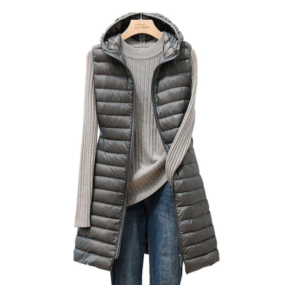 Torrard™ Maya - De comfortabele en modieuze gewatteerde bodywarmer met lange capuchon