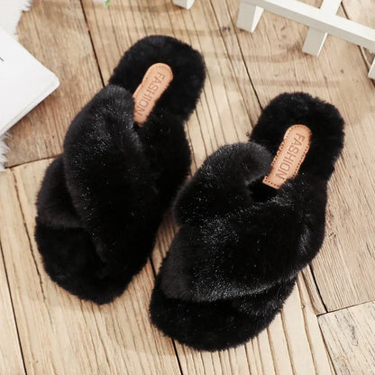 Women Luxe Fur Slide Slippers