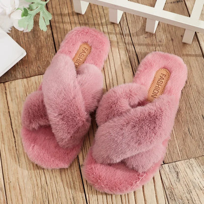 Women Luxe Fur Slide Slippers