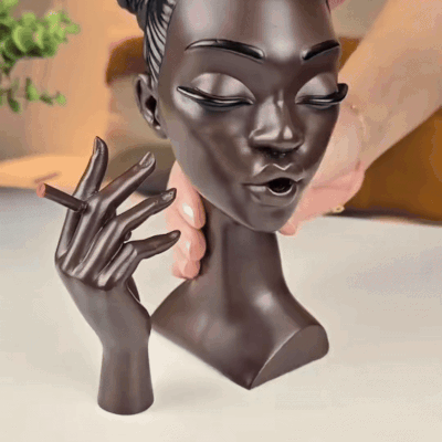 Black Lady Smoker Sculpture