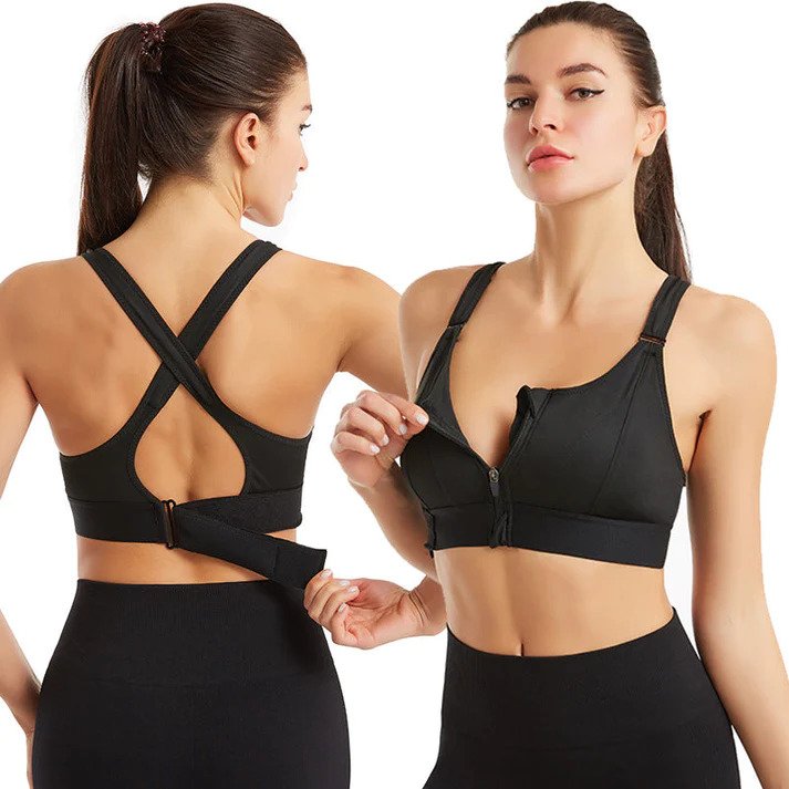 Comfort Sports Bra With Zipper