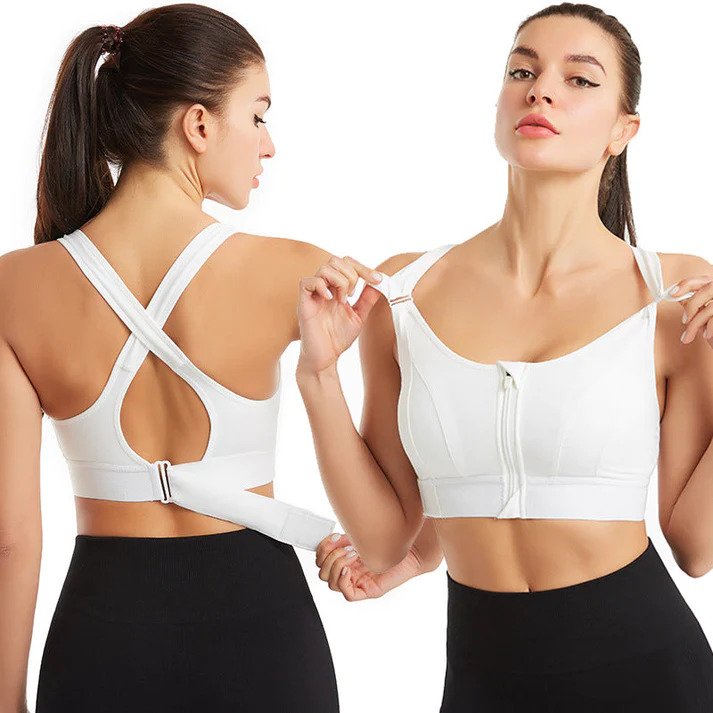 Comfort Sports Bra With Zipper