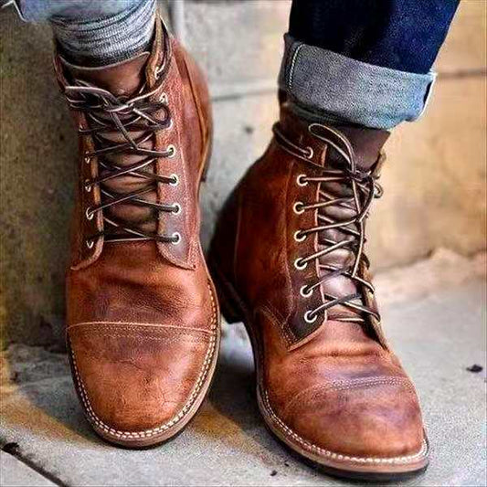 Men Retro Style Lace up Shoe